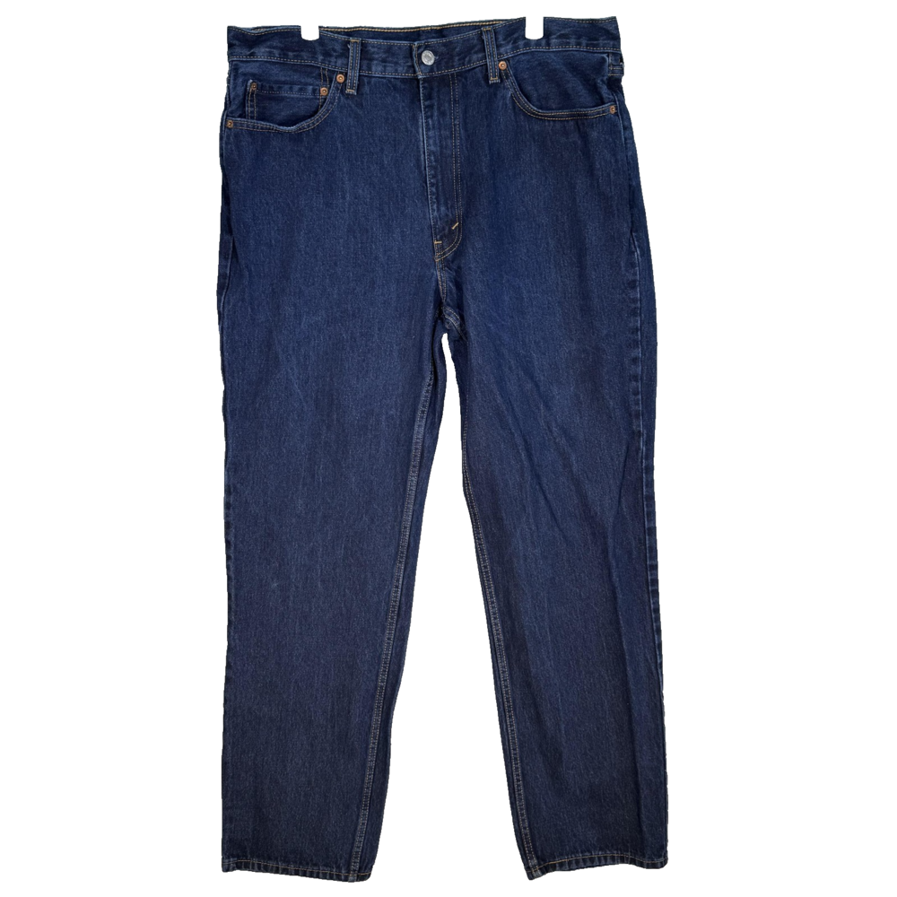 Levis 550 Jeans Mens 38x34 Dark Wash Blue Relaxed Fit Tapered Denim Zip Fly